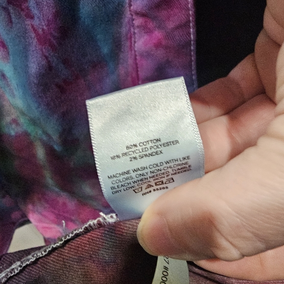 Custom Tie Dye Denim Shacket Express XL - Picture 6 of 9